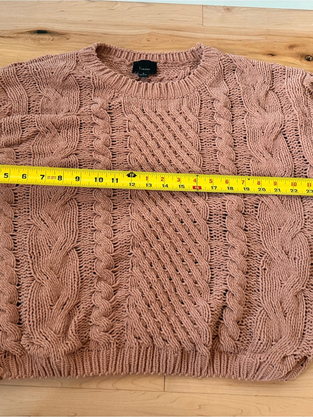 Lumiere Rose Cable Knit Crewneck Sweater - Picture 7 of 9